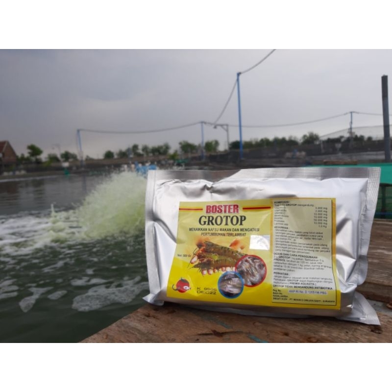 BOSTER GROTOP 500 Gram | Perangsang Nafsu Makan Ikan & Udang