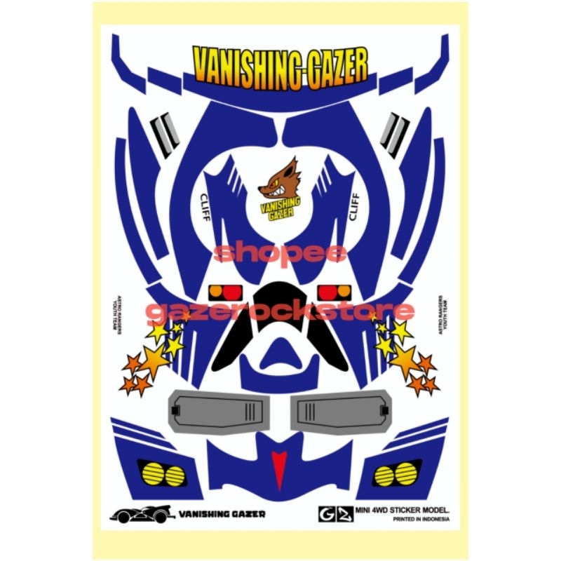 Stiker Tamiya Vanishing Gazer Cutting Vinyl