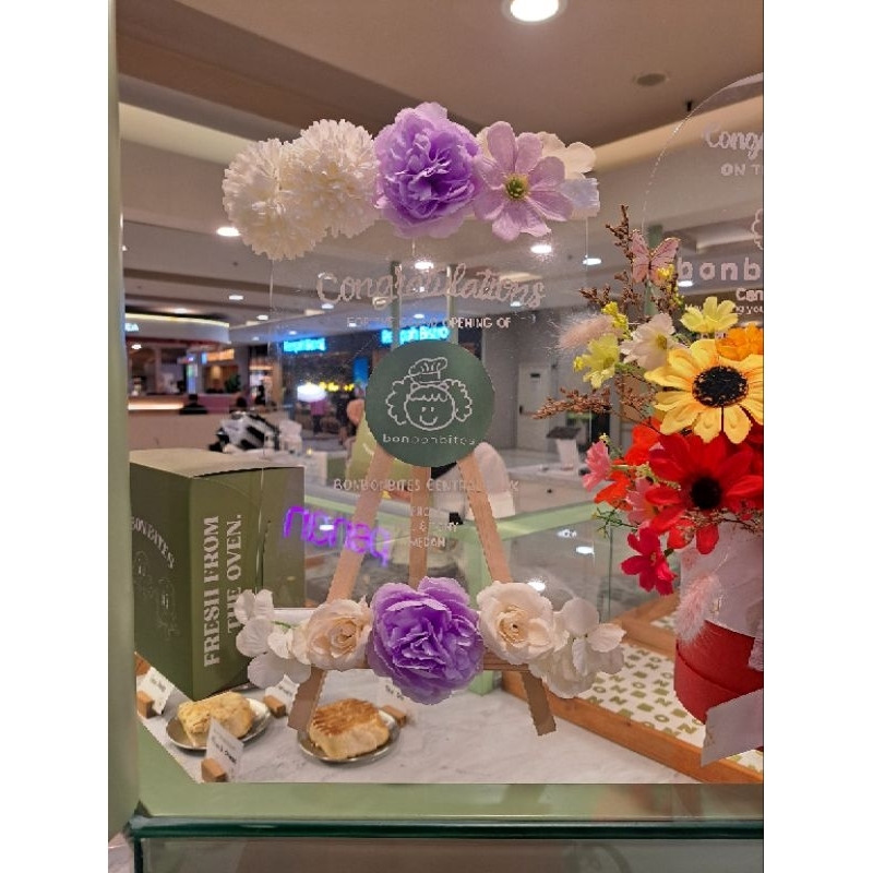 Akrilik papan bunga mini hadiah grand opening toko
