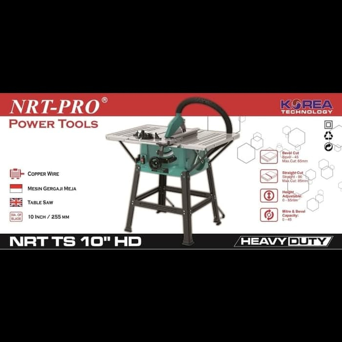 

Table Saw 10" NRT PRO Mesin Gergaji Meja Duduk Potong Kayu Circular