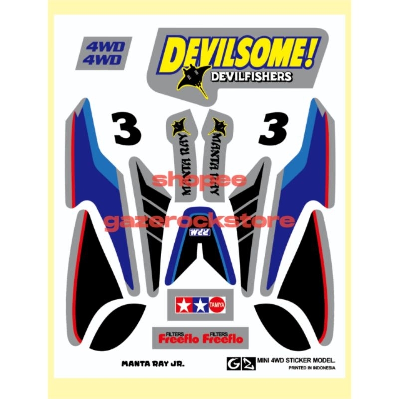 Stiker Tamiya Manta Ray Jr. Cutting Vinyl