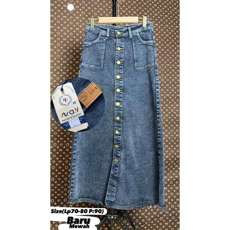 JEANS DENIM WANITA/ROK JEANS WANITA/ROK DENIM MEWAH