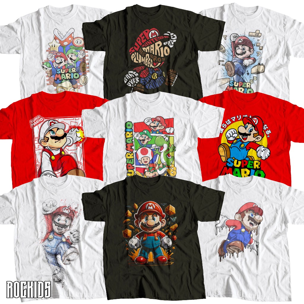 mario bros - kids wear - kaos mario bros - kaos mario bros anak - mario bros kaos anak - kaos anak m