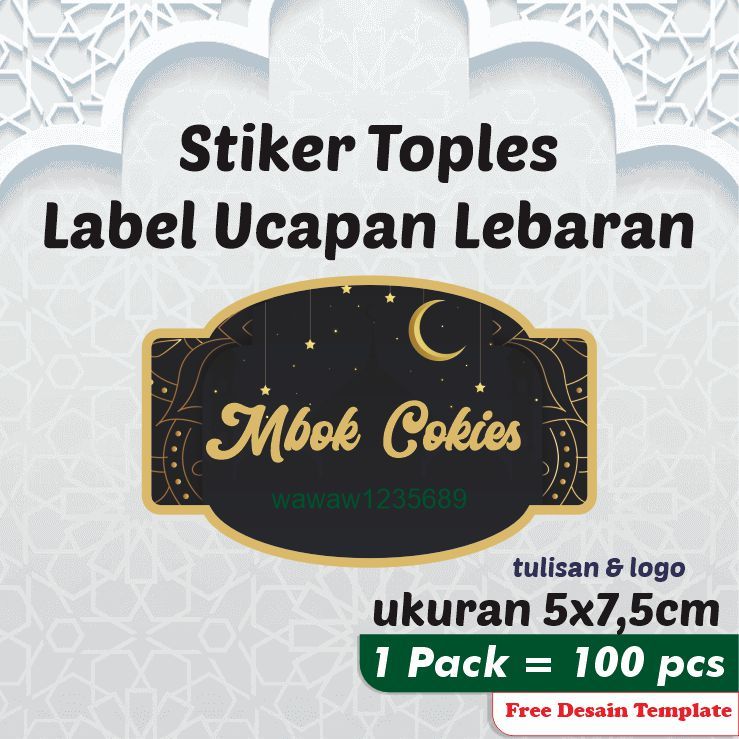 

[ 1 pack 100pcs ] stiker Label Toples Kue Lebaran Oval