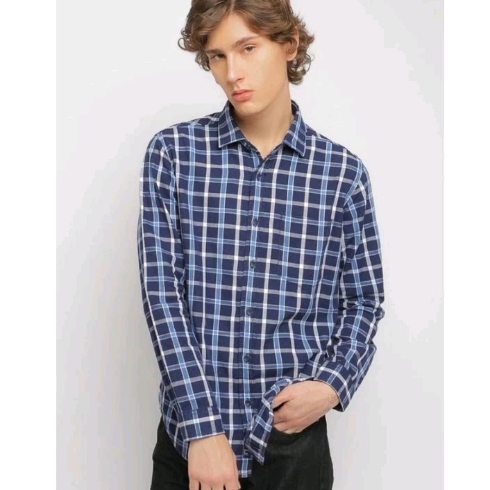 Kemeja Kotak Pria Original Lois KLL356