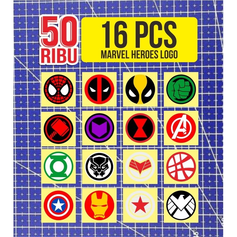 

PAKET HEMAT 16 pcs marvel heroes logo cutting sticker