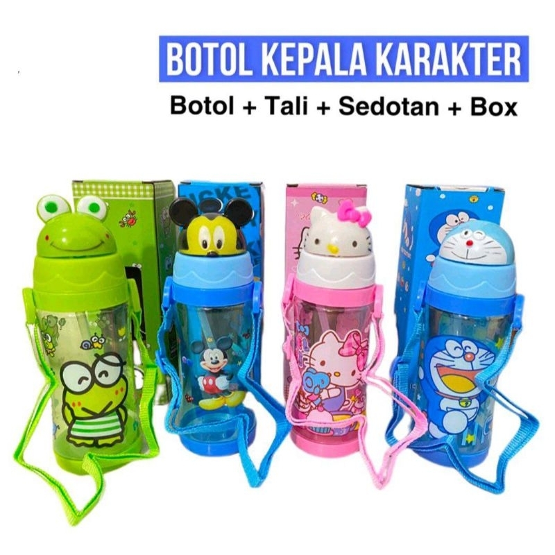 Botol Anak Karakter BPA FREE + Sedotan