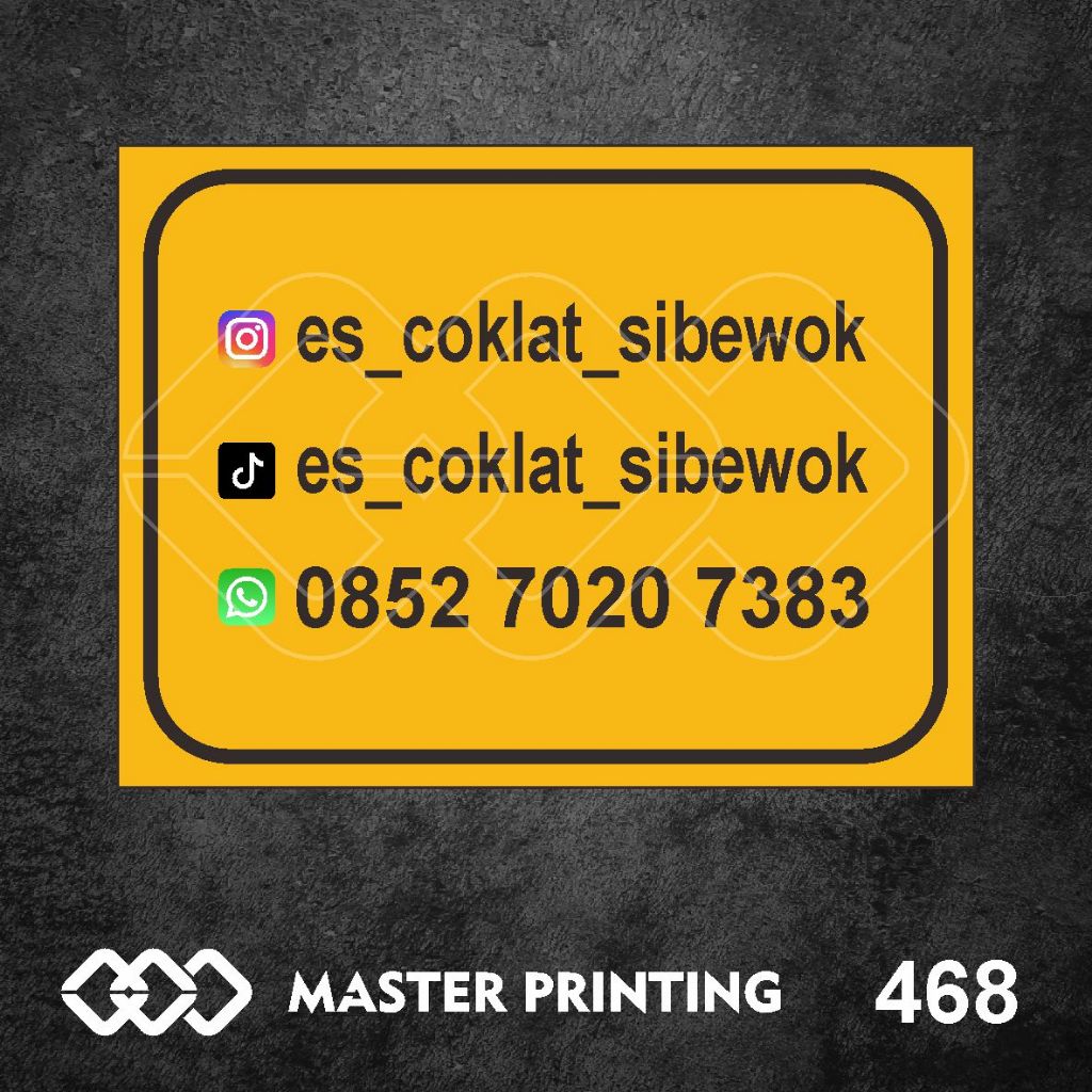 

468 - Stiker Custom Es Cokelat, Nama/Merk Dagang/Jualan, Vinyl, Tahan Air, Termurah, dan Bisa Custom