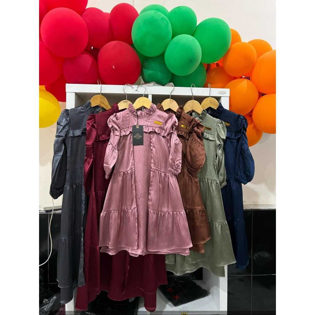 Gamis Anak Shimer Silk Bahan Premium
