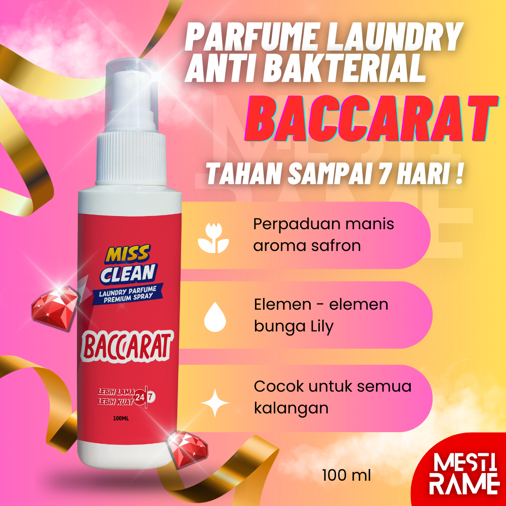 MISSCLEAN Pengharum pewangi pakaian lemari parfume laundry setrika tahan lama
