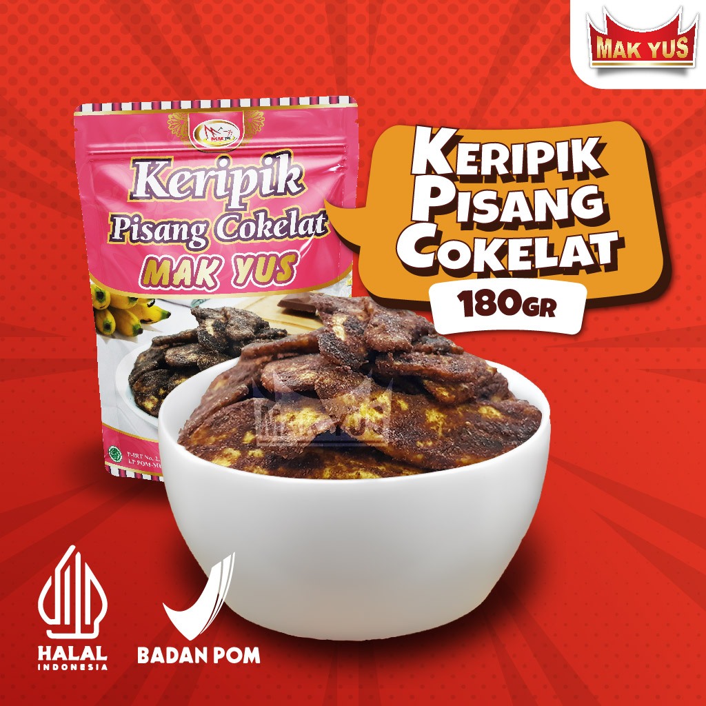 

Keripik Pisang Coklat (180gr) Mak Yus