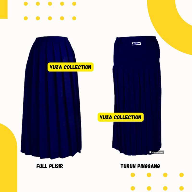 ￼SERAGAM ROK  SEKOLAH ROK BIRU DONGKER PANJANG REMPEL LIPIT TURUN PINGGANG DAN FULL PLISIR SERAGAM A