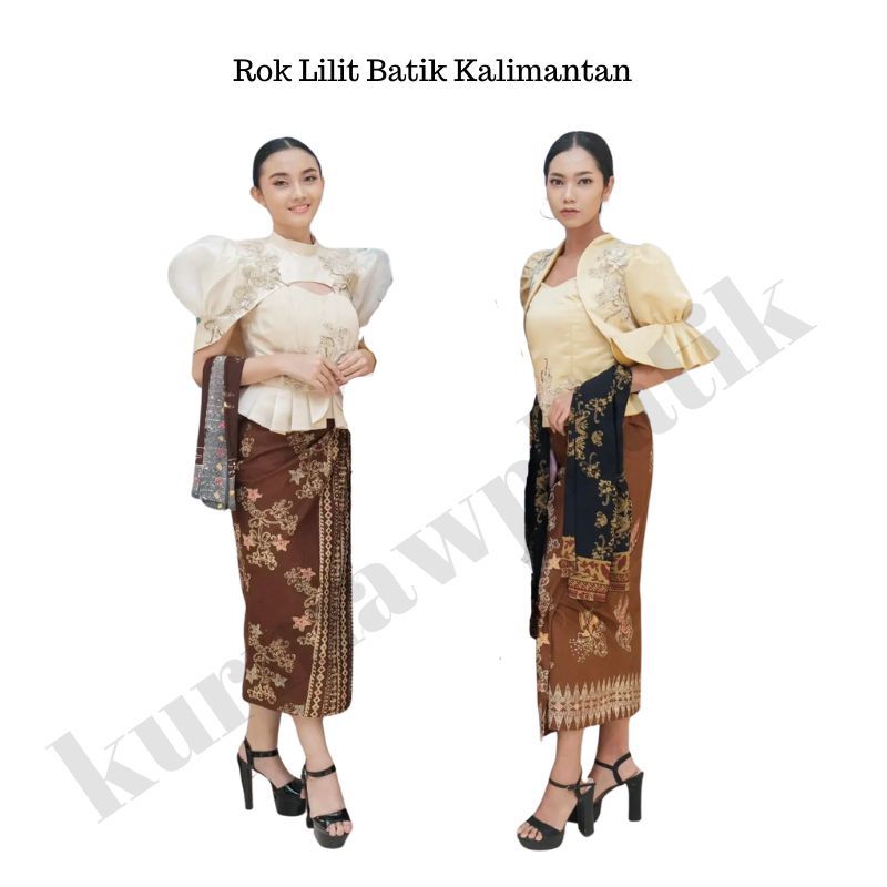 Rok Lilit Batik Cap Warna Coklat