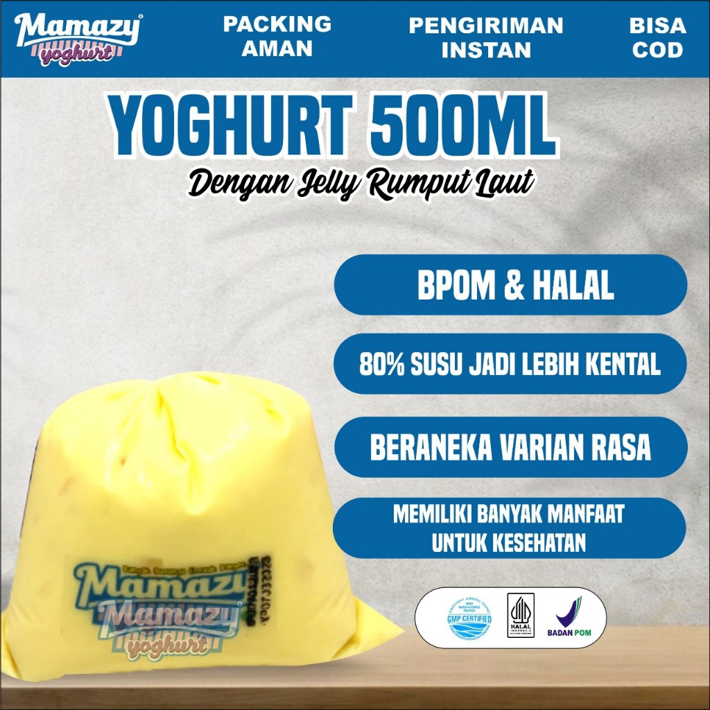 

(BPOM)Mamazy Yoghurt Refill 1/2 Liter Aneka Rasa 500 Ml