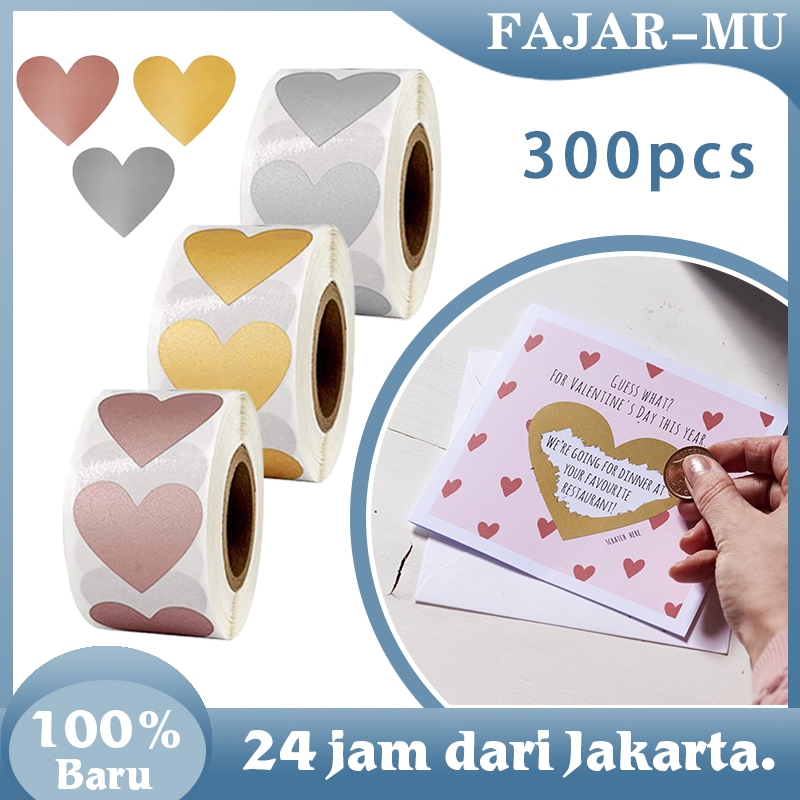 

Sticker Gosok 300pcs Label Gosok Bentuk Hati Scratch Off Pin Label Scratch Sticker