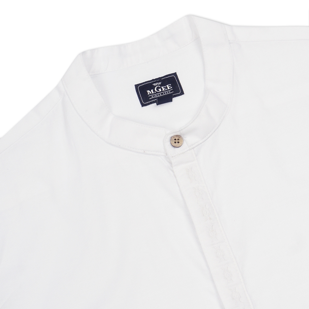 Baju Koko Original MGEE - Baju Koko Lengan Pendek Pria Original MGEE Alfero CKPR CBPR 089 White