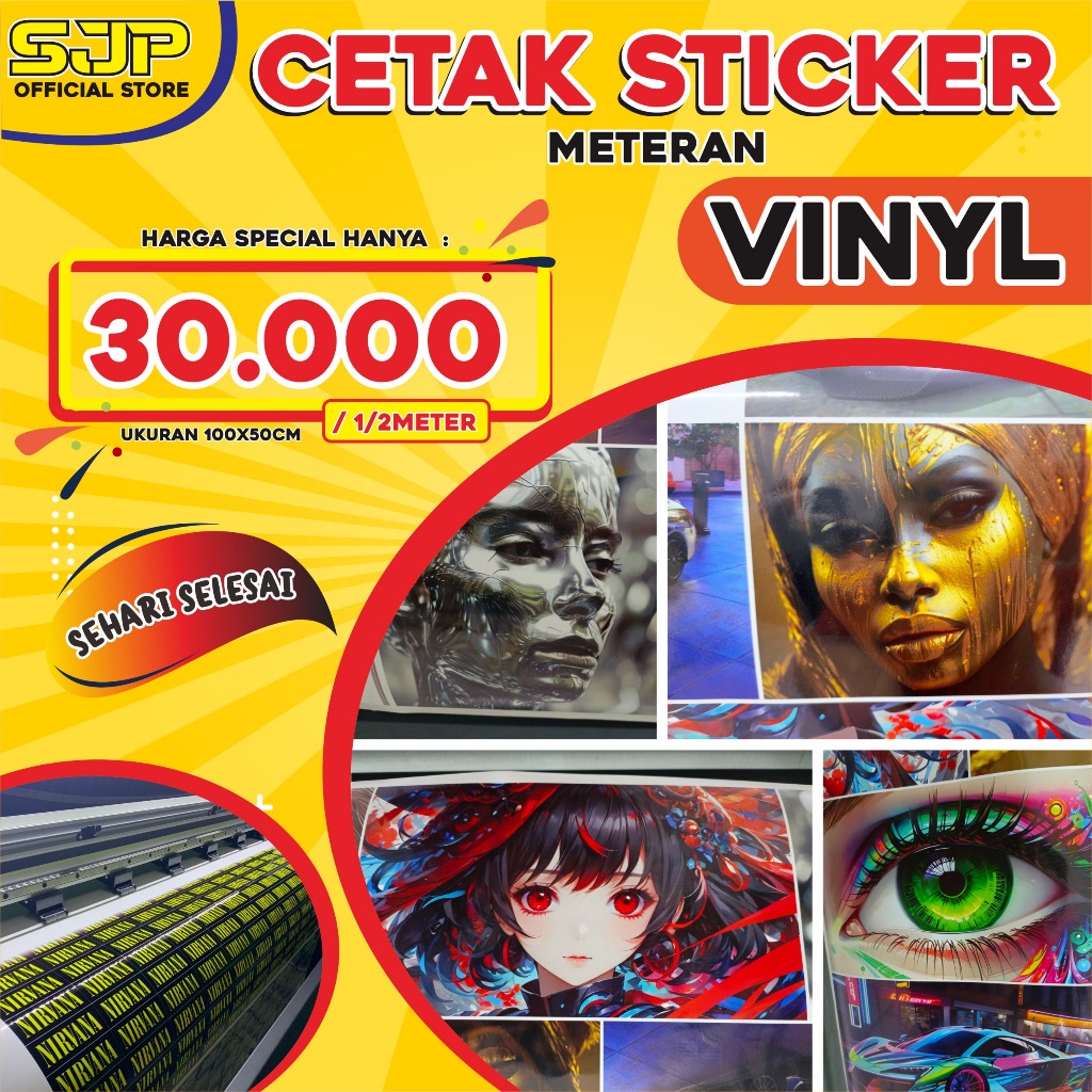 

Cetak Stiker Vinyl Meteran Roll Murah (100x50 cm)