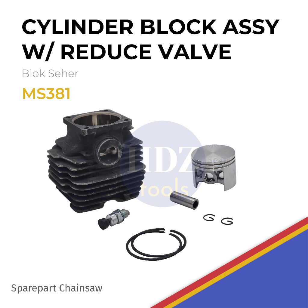 Cylinder Block Assy Chainsaw MS381 + Reduce Valve