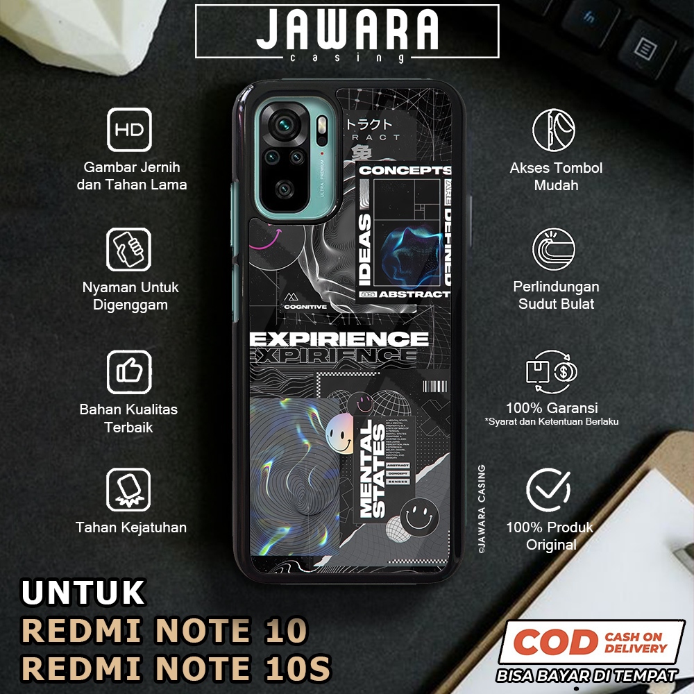 Case Redmi Note 10 Note 10s Casing Redmi Note 10 Note 10s [BLCK] Premium Glossy Case Hp Redmi Jawara