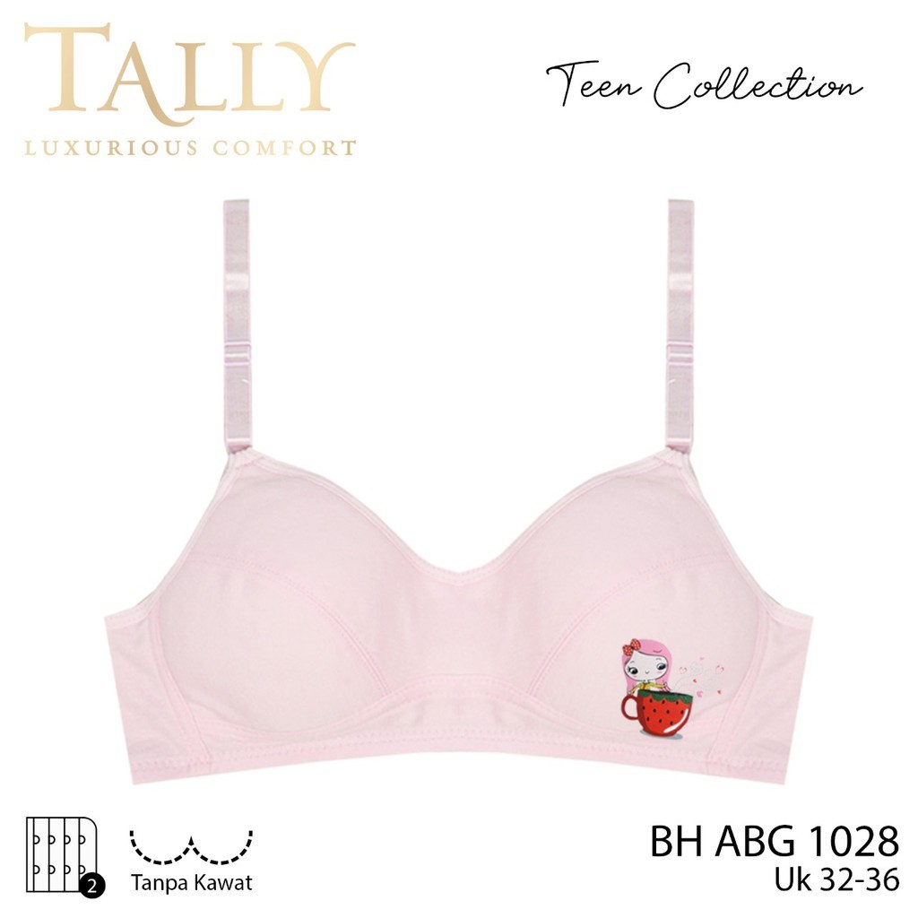 TALLY Bra Remaja Tanpa Kawat Busa Tipis Cup A Bra anak sekolahan