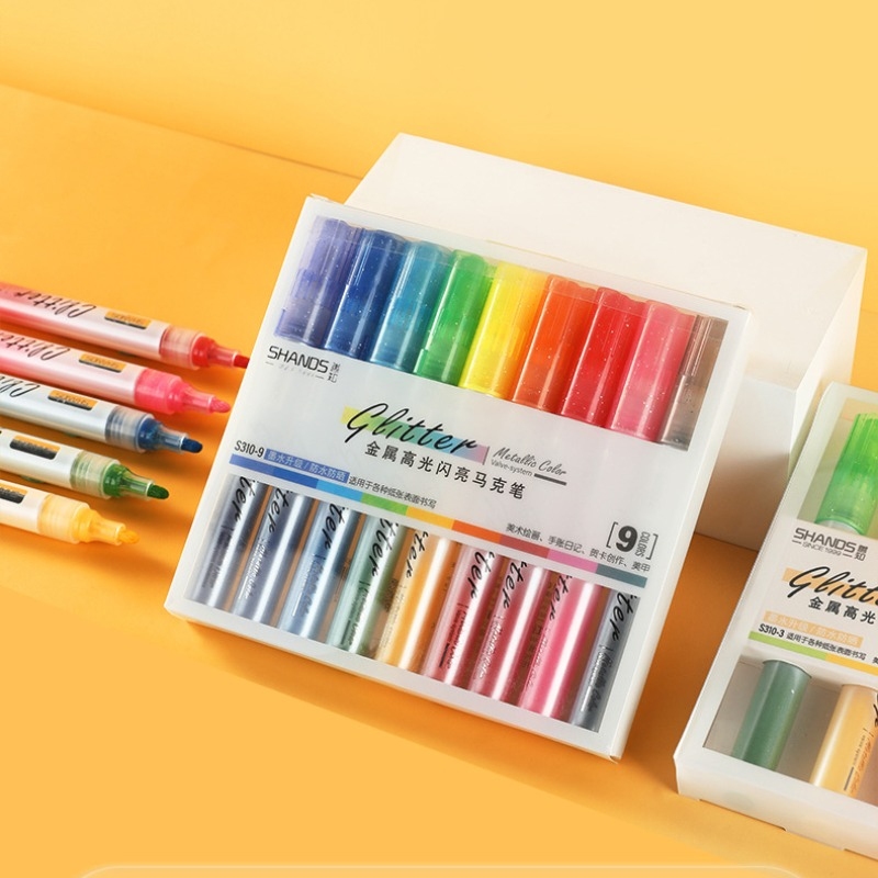

Glitter Metallic Broad Markers Set 9Pcs [Creativ]