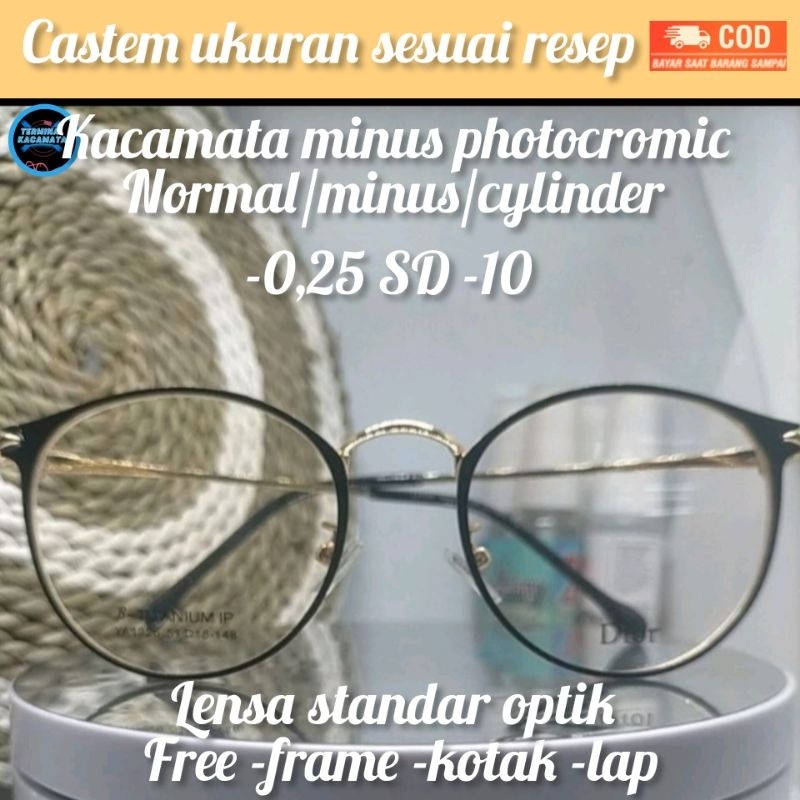 FRAME DIOR UNTUK WANITA KACAMTA MINUS PHOTOCROMIC -0,25 SD-10