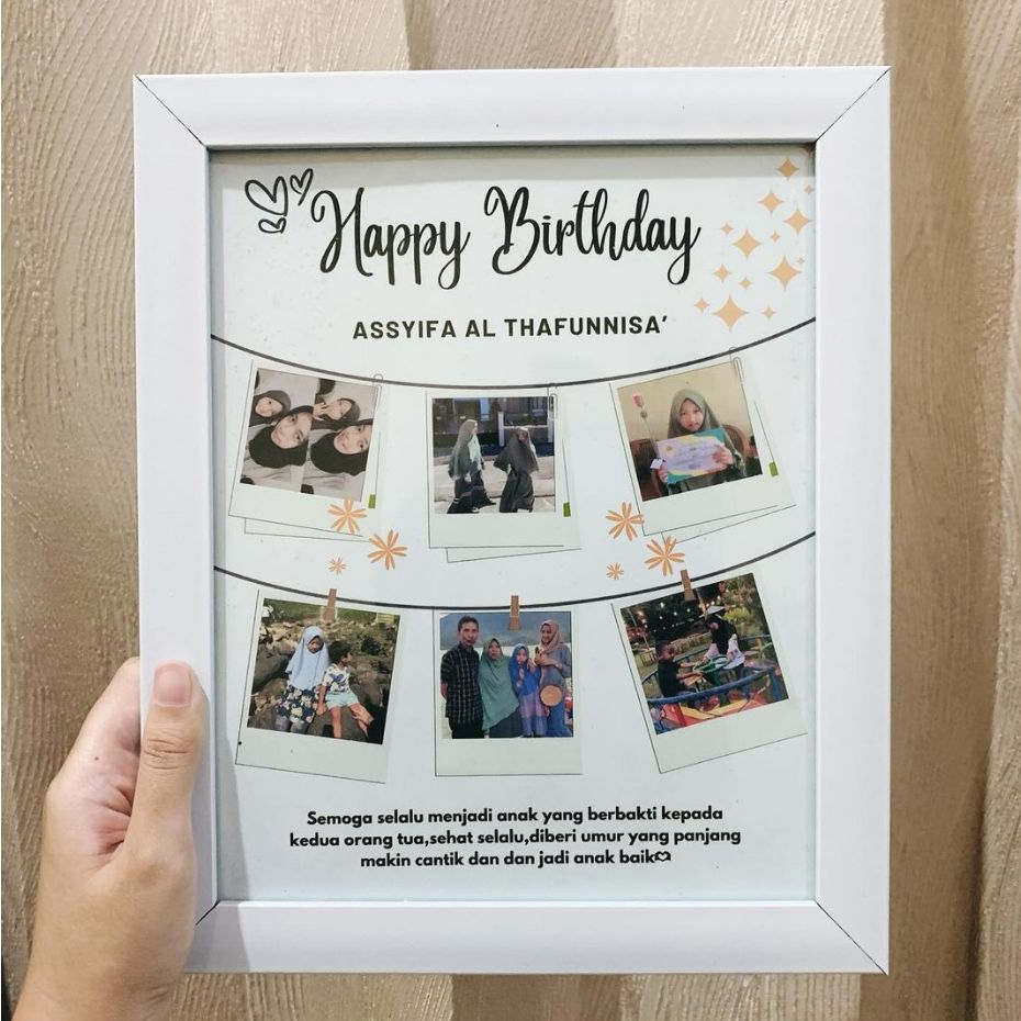 Kado wisuda frame 10R Ultah Bingkai Foto I Hadiah pernikahan ulang tahun wedding Graduation happy bi