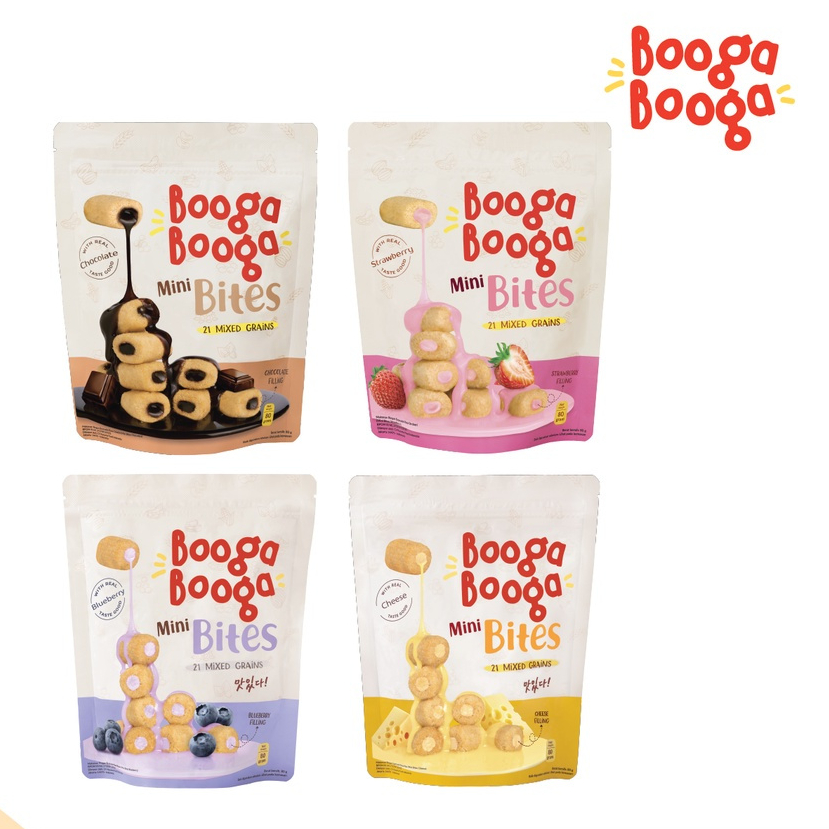 

Booga Booga Mini Bites 80gr Healthy Snack Chocolate, Cheese, Blueberry, Strawberry