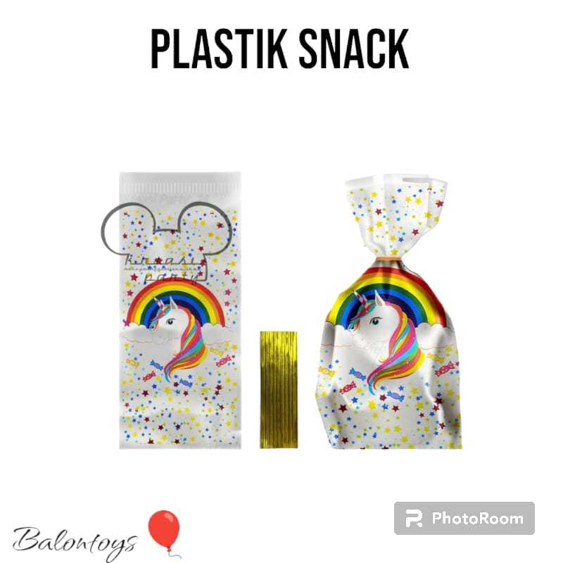 

Plastik Snack Ulang Tahun Un1c0rn Tanduk 20*40 Cm / Plastik Ultah Karakter LIMITED