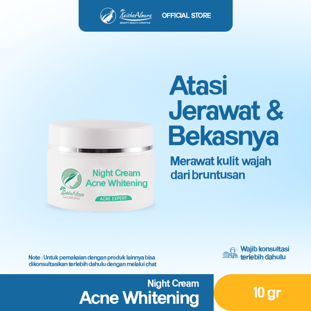 Keisha Almera Skincare | Night Cream Acne Whitening