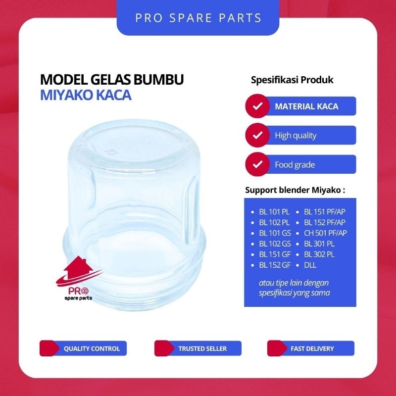 Gelas KACA Bumbu Kering Miyako Blender - Gelas Blender Bumbu Kering Miyako/National - Gelas Kaca unt