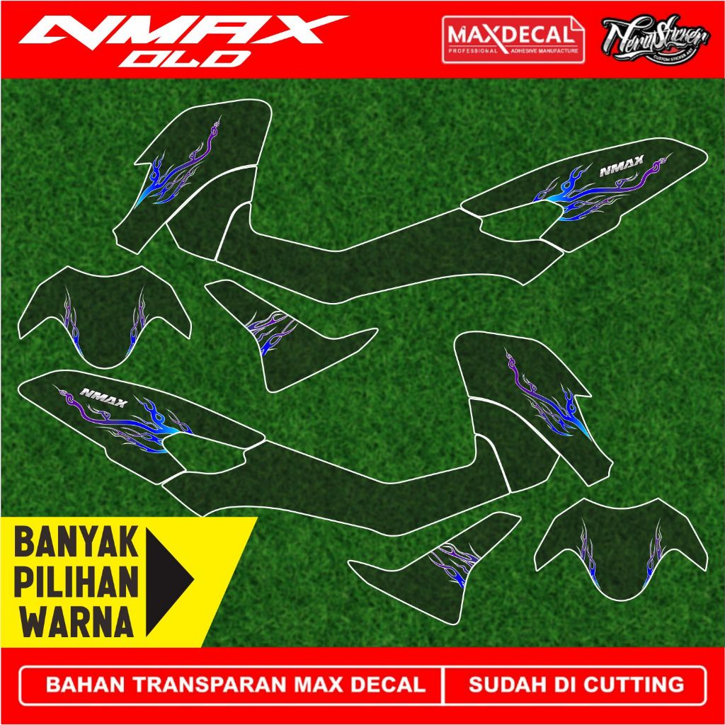 Striping Transparan Old API New Stiker Striping Motor Yamaha Nmax old 155 Transparan Custome Decal S