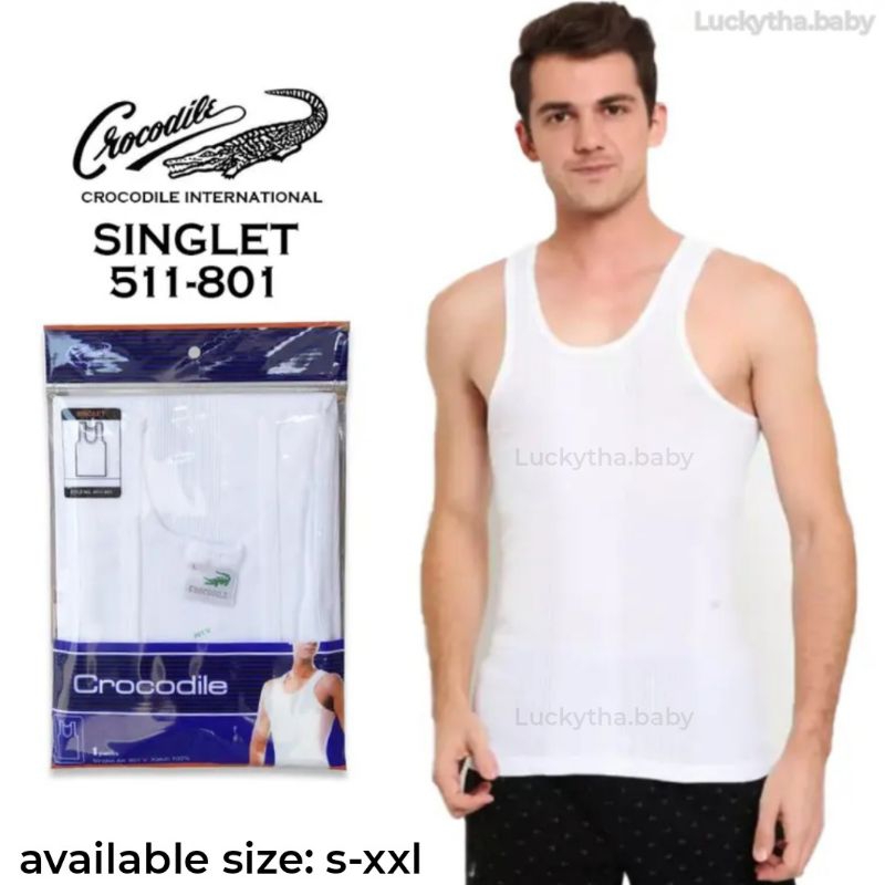 RJ4 3pcs_ singlet pria crocodile 801 100% , kaos dalam pria crocodile, singlet crocodile 801