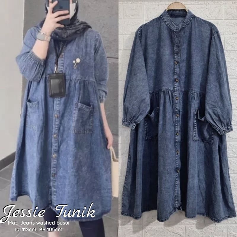 JESSIE LONG TUNIK | MIDI SOBEK | LALUNA MIDI | ELIV MIDI JEANS WASH KEKINIAN MIDI JEANS
