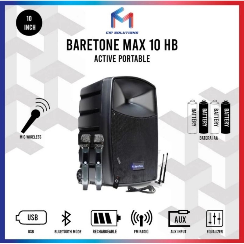 speaker portable baretone max10hb max 10hb original