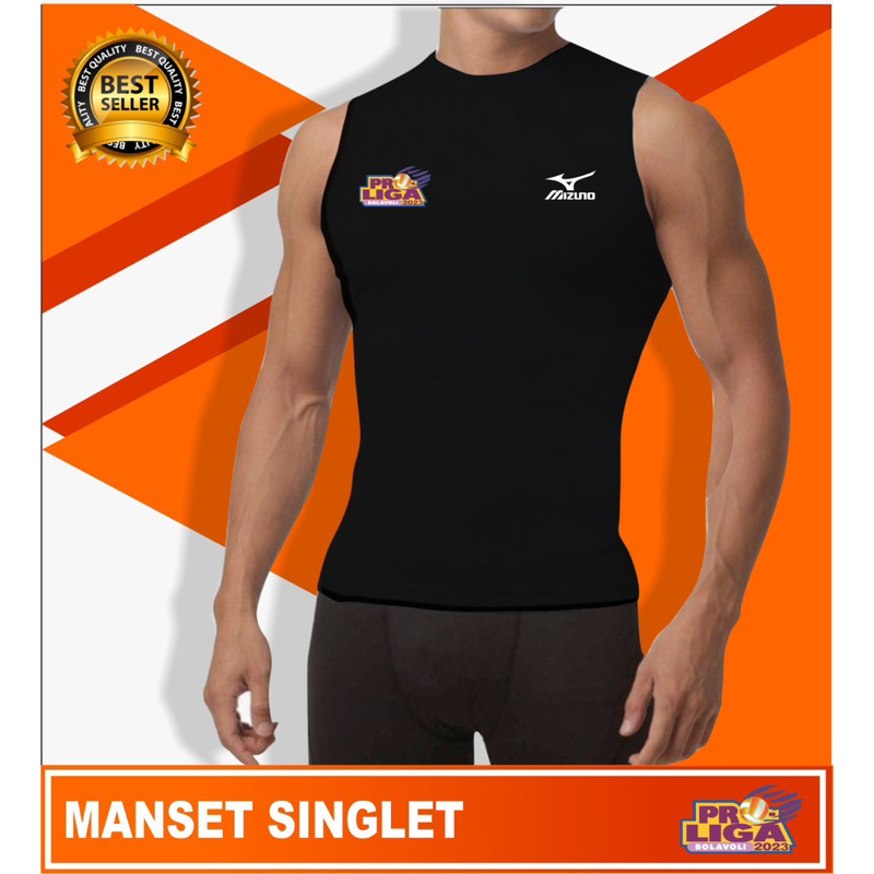 Baju singlet pria olahraga voli badminton atasan olahraga voli pria