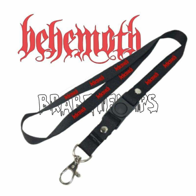 

LANYARD BAND BEHEMOTH / TALI LANYARD BAND / GANTUNGAN HANDPHONE NAME TAG KARTU NAMA ID CARD / LANYARD POLOS / LANYARD HITAM / BESTSELLER