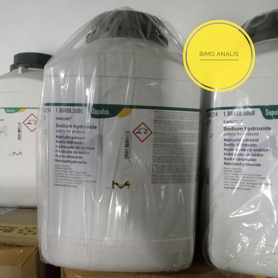 Sodium Hydroxide 5kg Merck 106498 / Natrium Hidroksida / NaOH Pro Analis