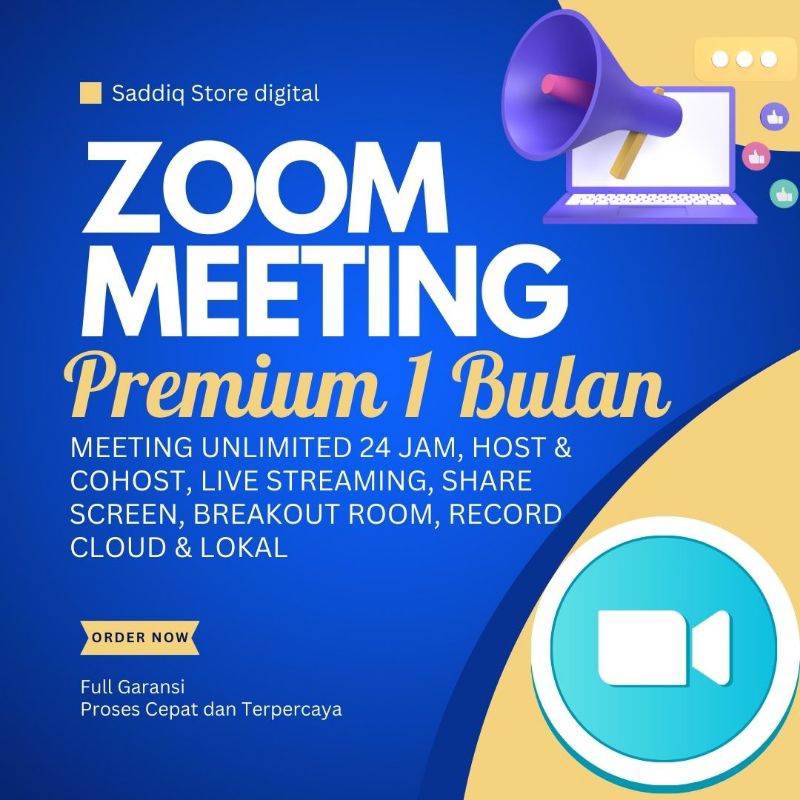 Upgrade Lisensi Zoom Meeting Premium 500 dan 1000 Peserta Garansi Full 30 Hari