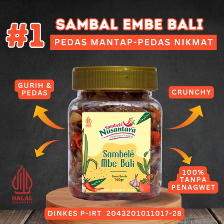 

Sambal Sambel Embe / Mbe Khas Bali Pedas Gurih Otentik 160 Gram