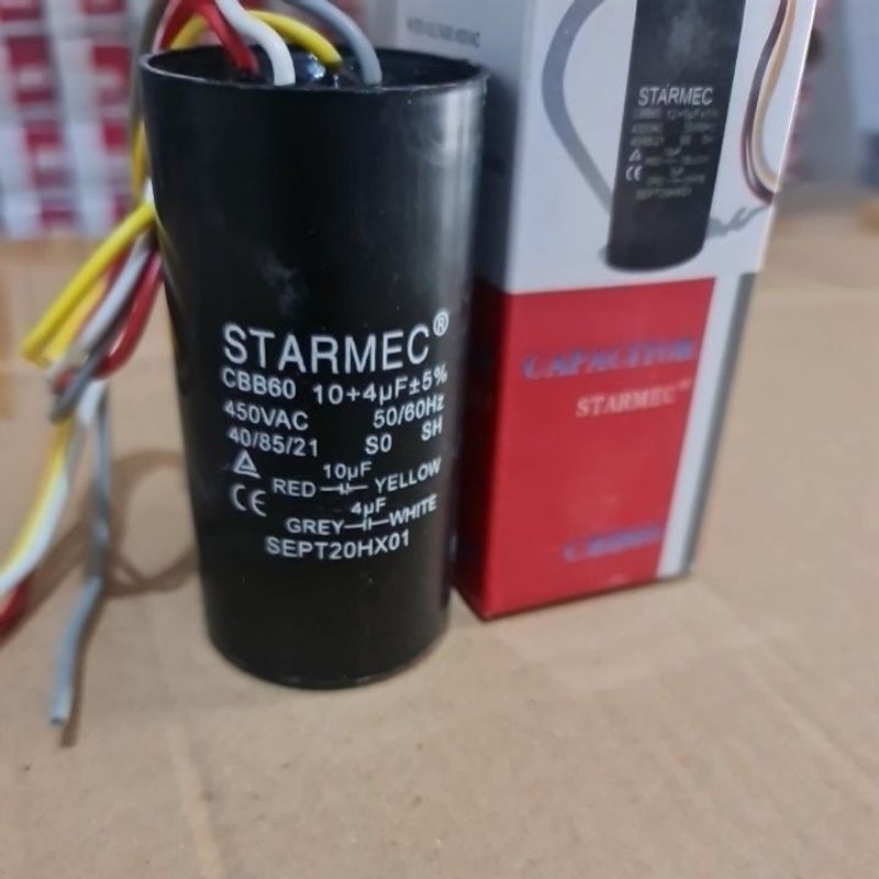 Kapasitor Capasitor mesin cuci 4uf + 10uf CBB60 original