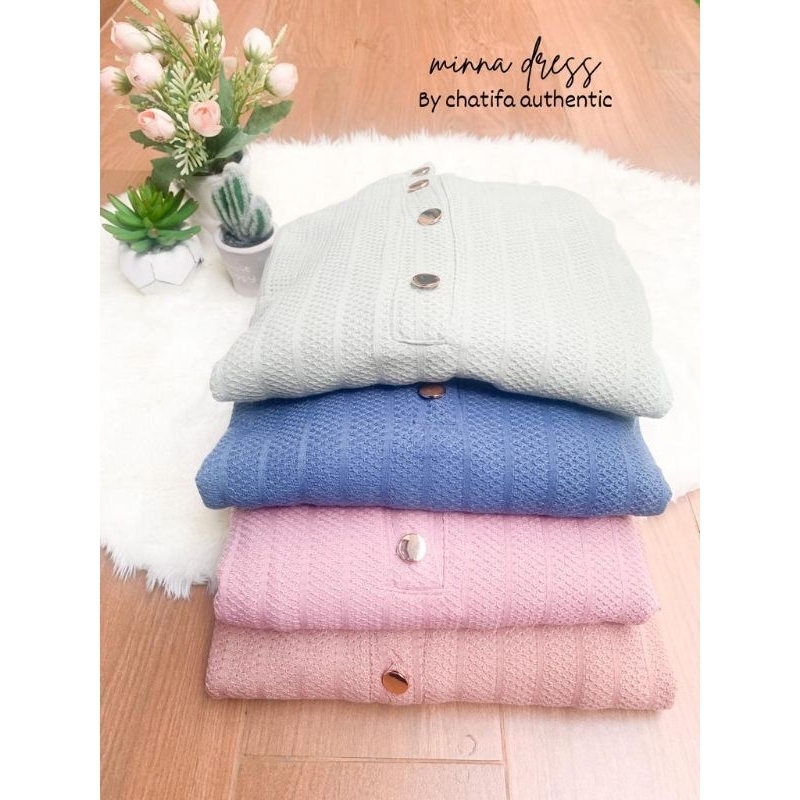 Chatifa Authentic | abaya gamis waffle adem busui friendly jumbo gamis MINNA