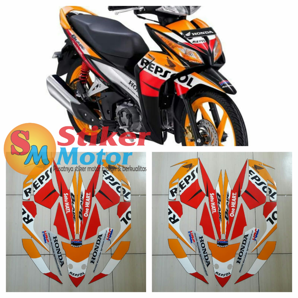 STRIPING STICKER LIS LES POLET BODY MOTOR BLADE REPSOL 110 2012