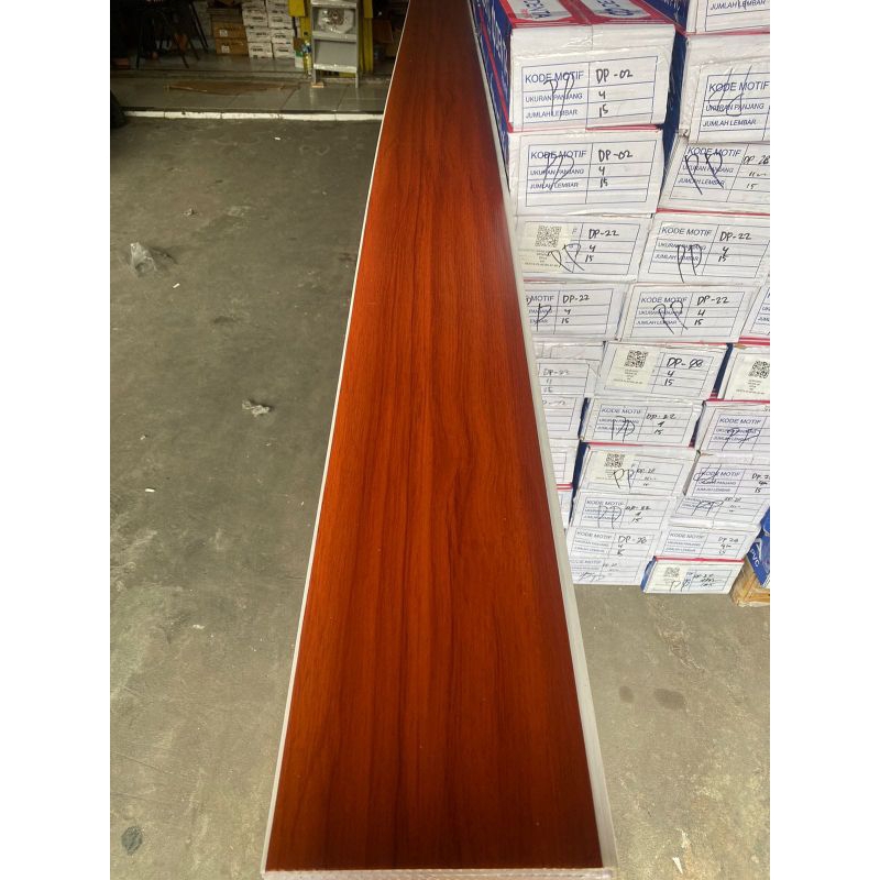 Plafon PVC serat kayu coklat kemerahan doff WOOD13