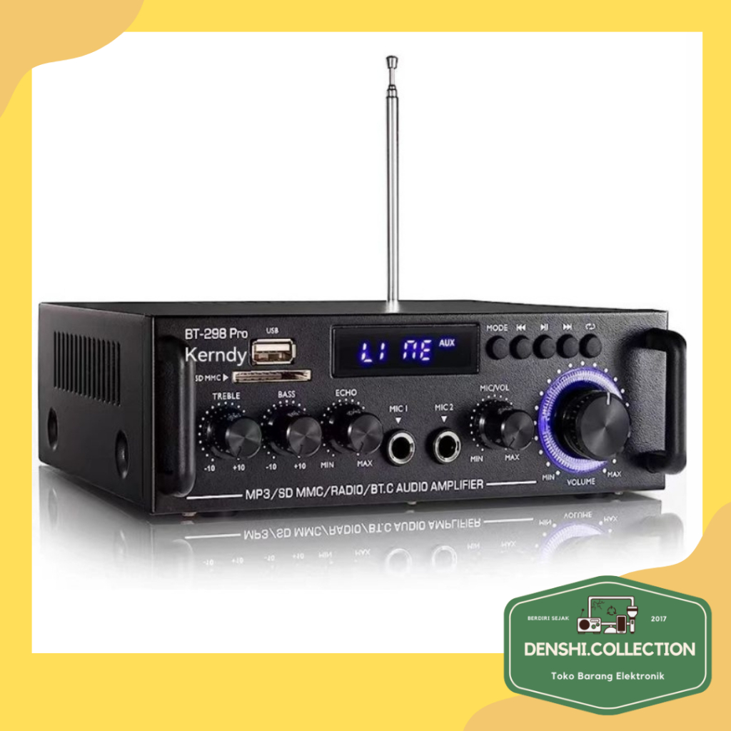 Amplifier KERNDY BT-298 pro ECHO Bluetooth EQ Audio Ampllifier Karaoke Home Theater FM Radio 800W BT