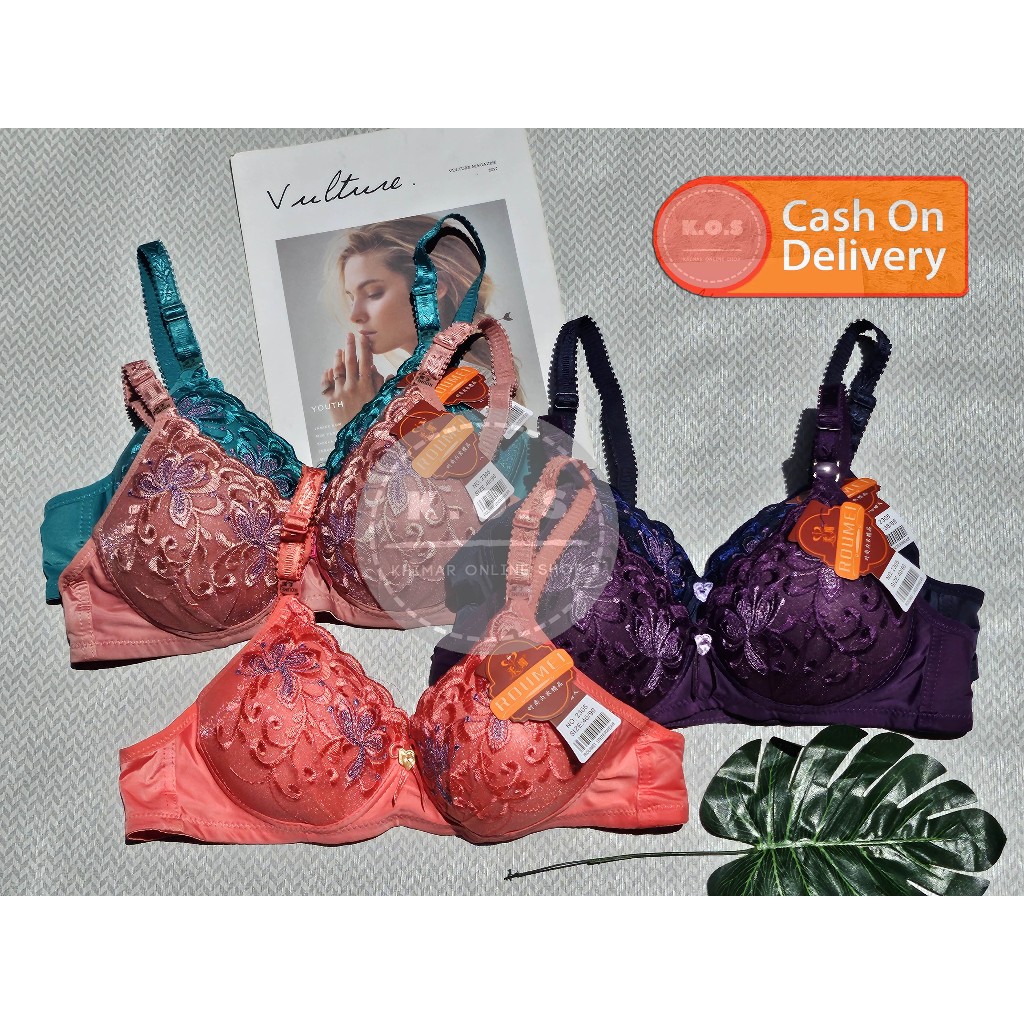 bra bordir cantik bh tanpa kawat kait 2 busa tipis size 34 - 40