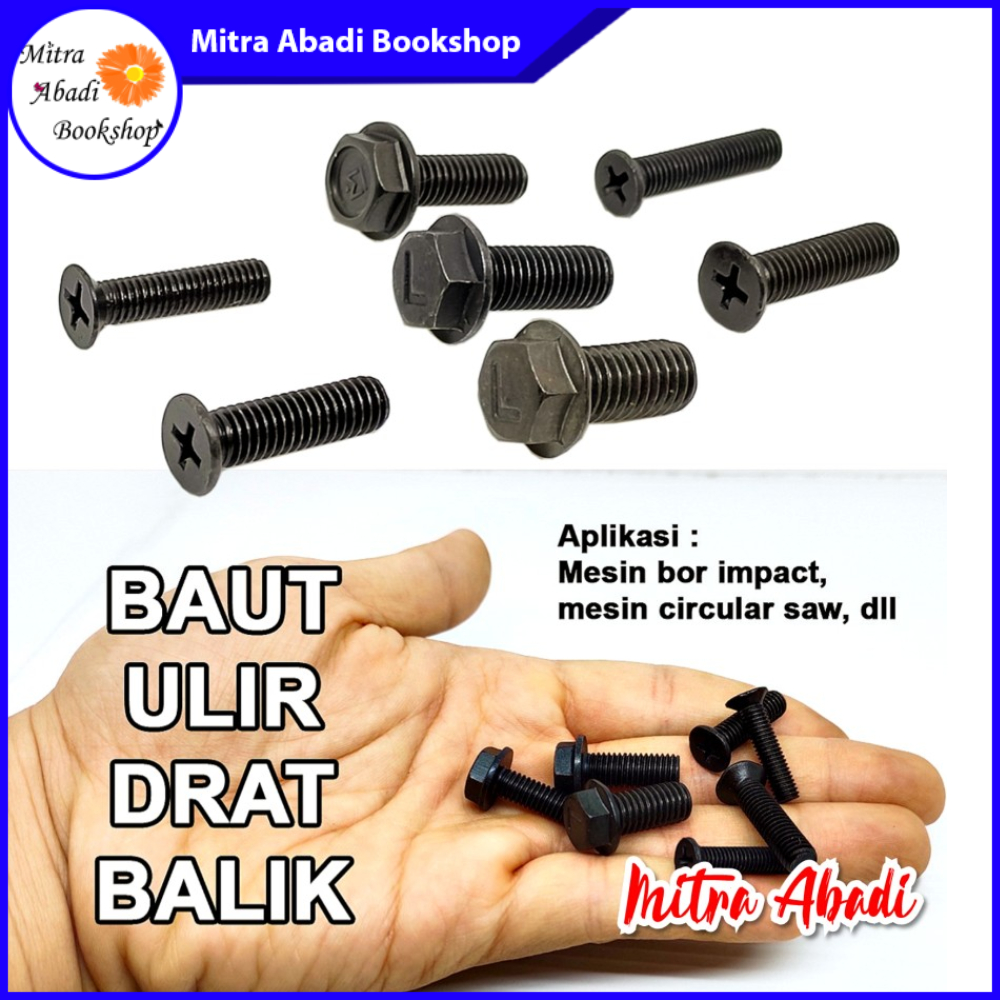 Baut Ulir Kepala Bor Drat Balik Bor Mesin Potong