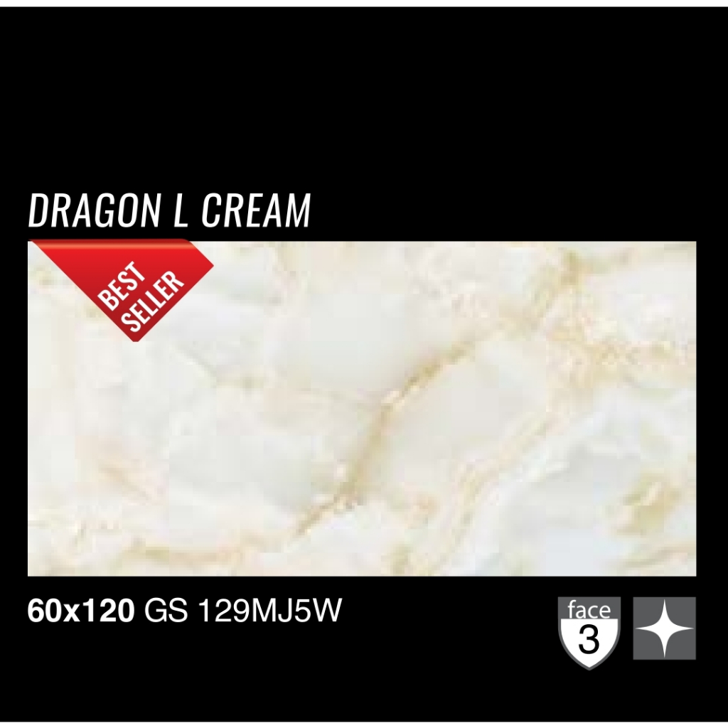 GRANIT GARUDA UNTUK LANTAI DAN DINDING UKURAN 60X120 DRAGON L CREAM