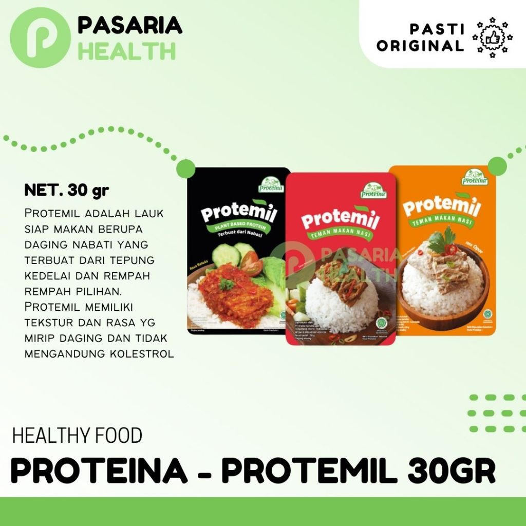 

PROTEMIL PROTEINA Lauk/Camilan Instant Rasa Balado/Gulai/Opor 30 Gram