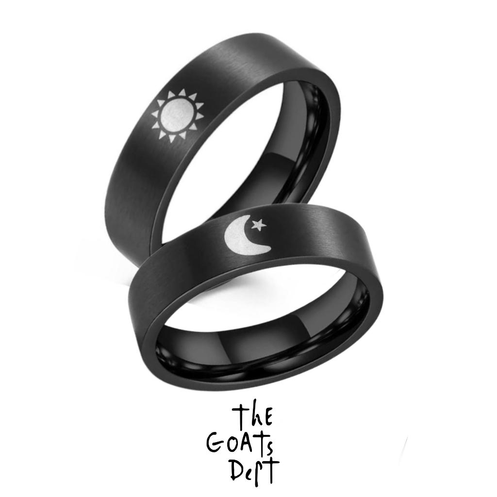 The Goats Dept - Eclipse Sun Moon Black Ring Original / tgd1030 cincin Couple hitam anti karat titan